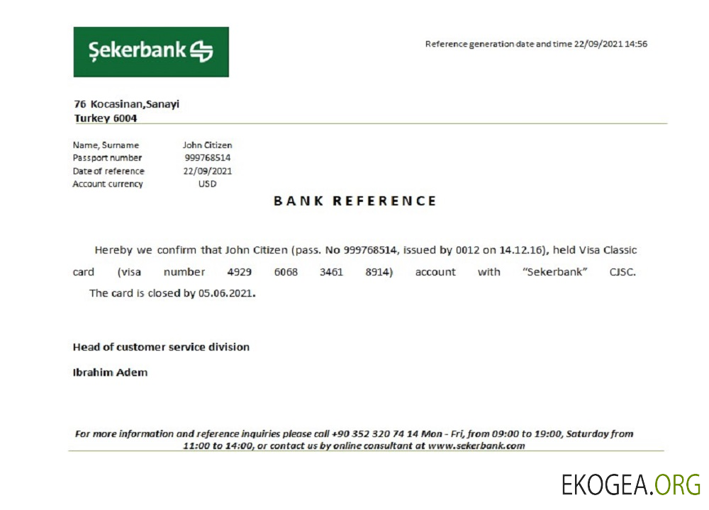 Référence Turkey , Sekerbank , closure